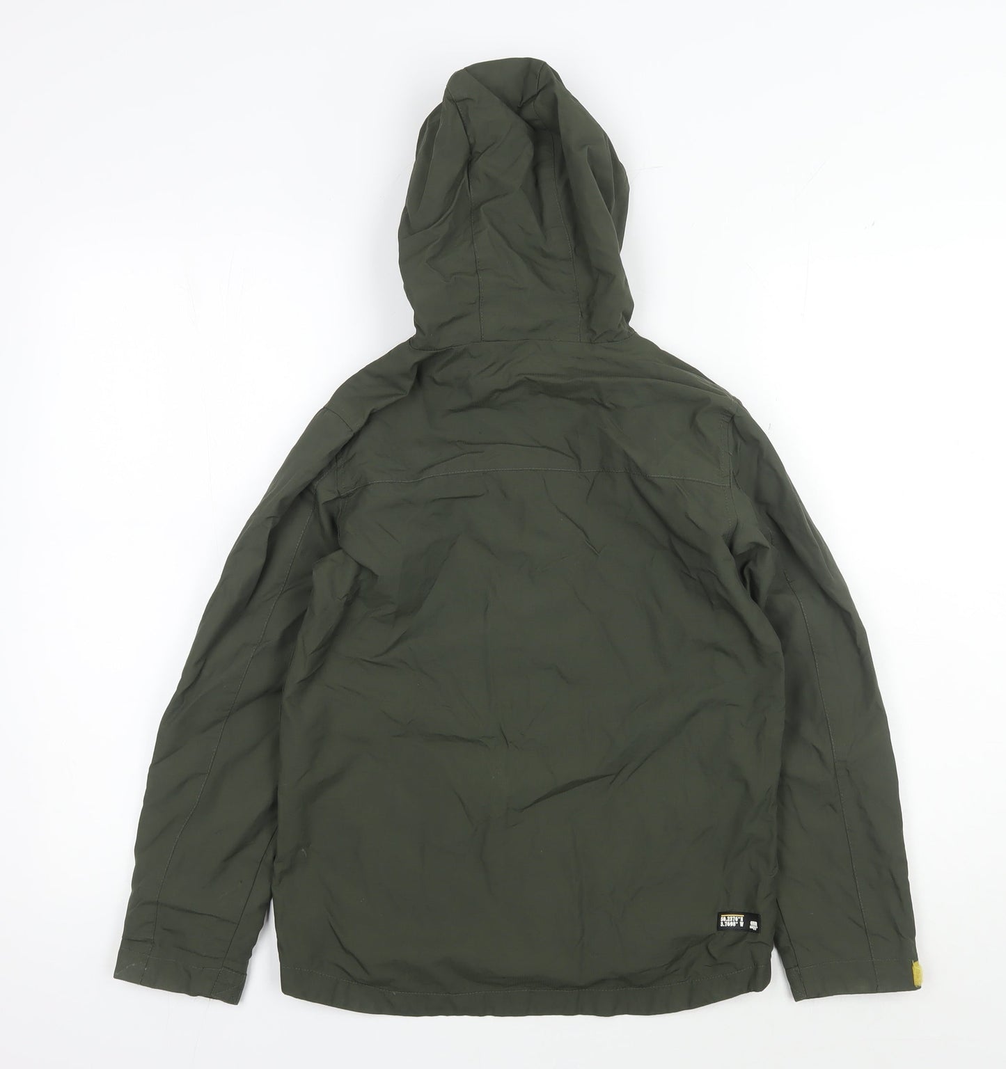 Next Boys Green Nylon Parka Jacket 9 Years - Full Zip Hooded Coat