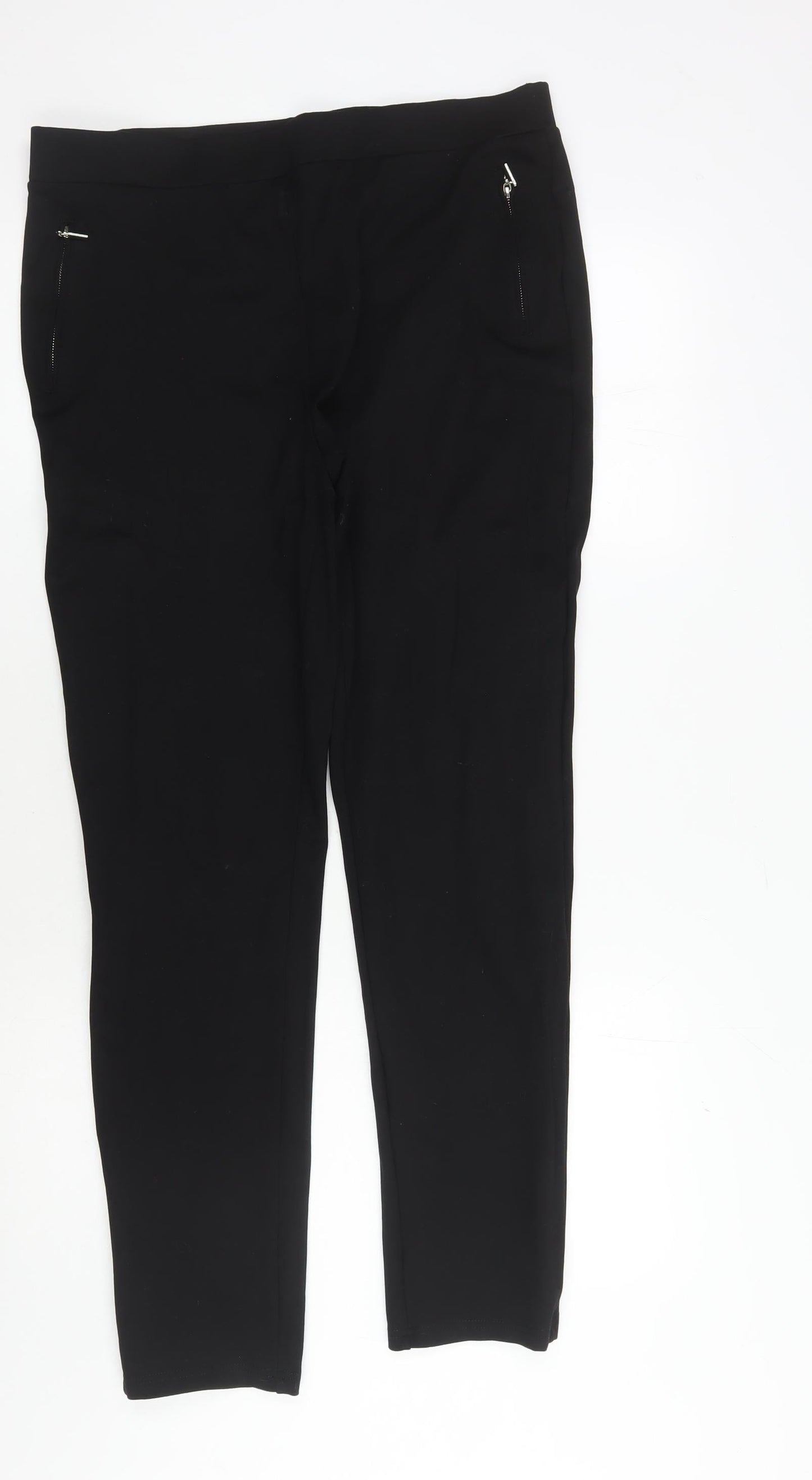 Womens UK Size L BASSINI Slim Fit Jegging Black Trousers