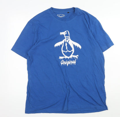 Penguin Men's Blue Graphic Print 2XL T-Shirt