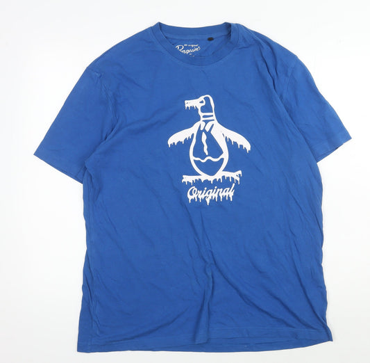 Penguin Men's Blue Graphic Print 2XL T-Shirt