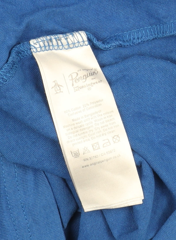 Penguin Men's Blue Graphic Print 2XL T-Shirt