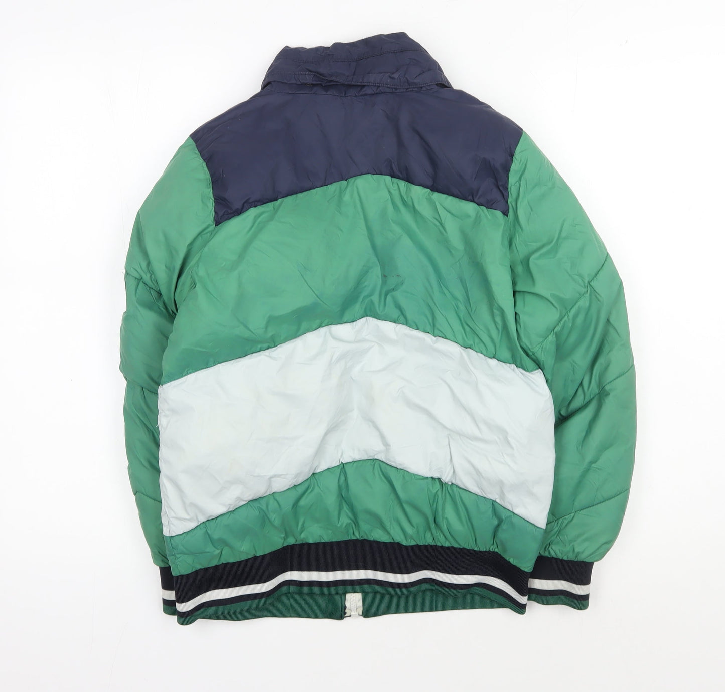 Scotch & Soda Boys Green Colourblock Puffer Jacket, Size 12
