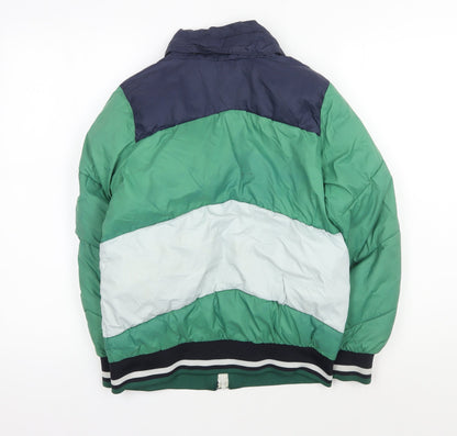 Scotch & Soda Boys Green Colourblock Puffer Jacket, Size 12