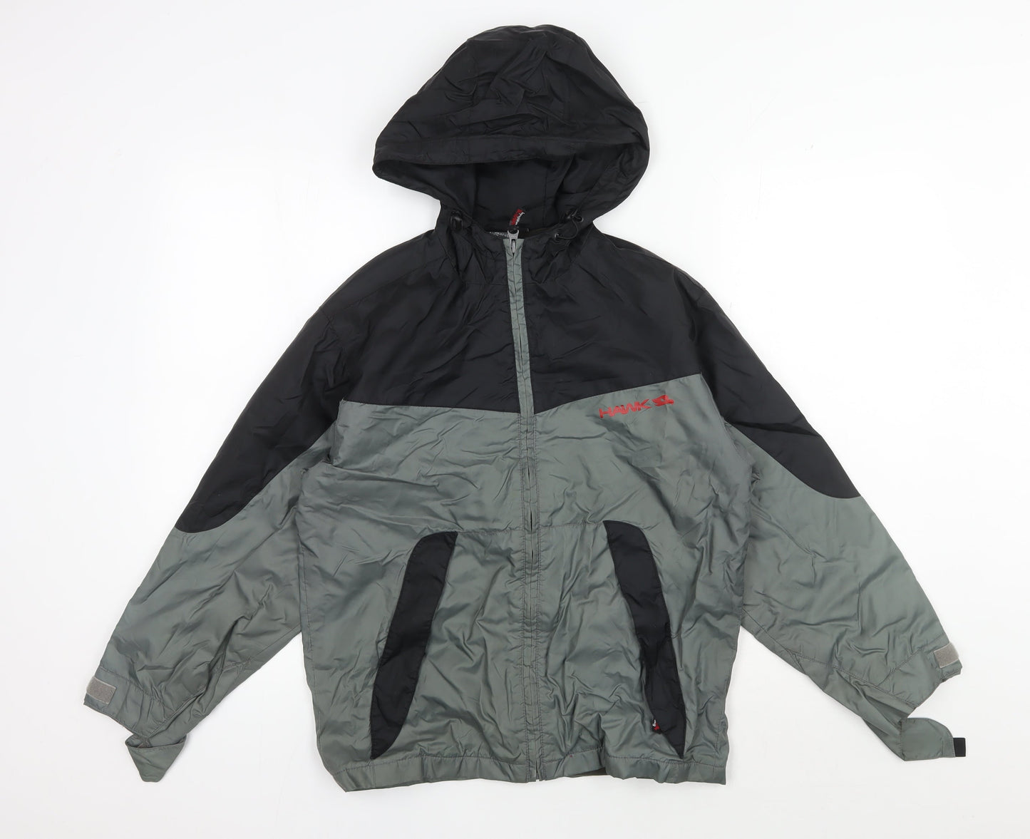 Hawk Unisex Adults Black Grey XS Windbreaker Jacket