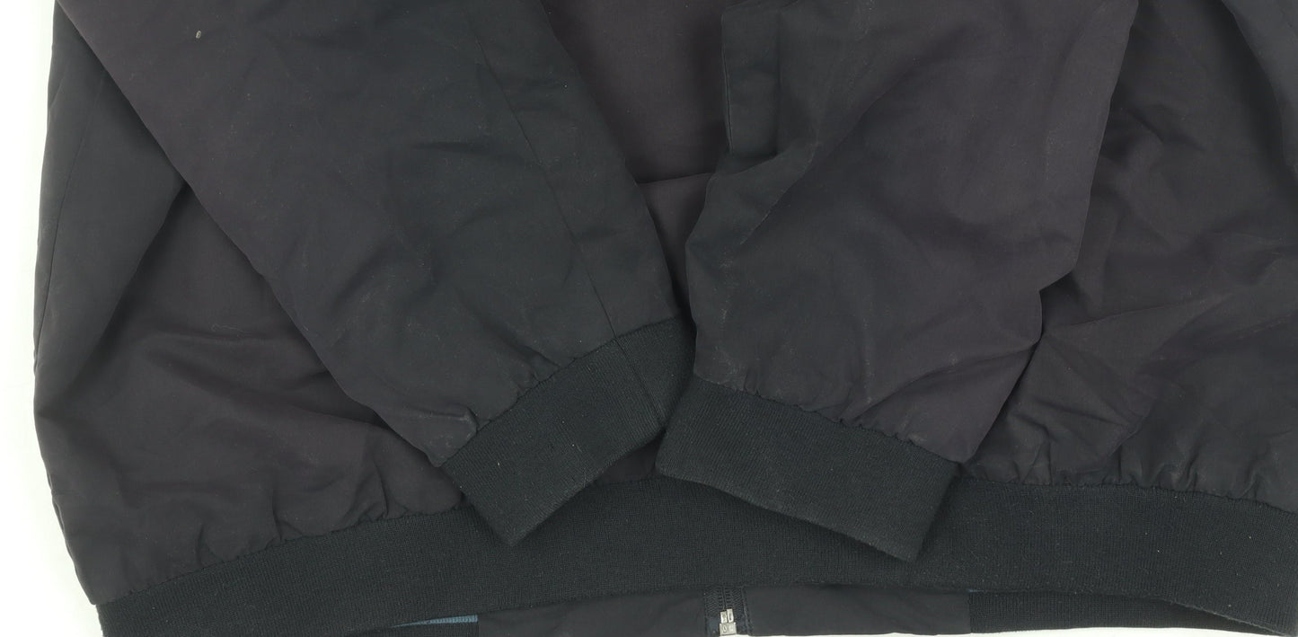 Mens UK Size L Lincoln Black Bomber Jacket