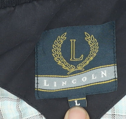 Mens UK Size L Lincoln Black Bomber Jacket