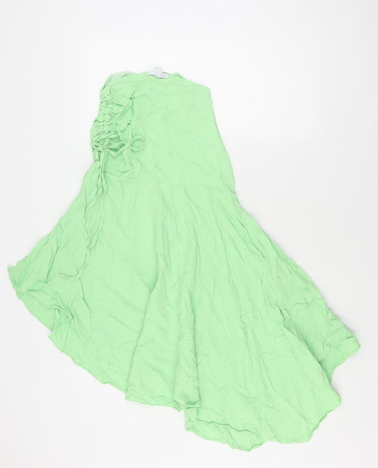 ASOS Women's Green Skirt Size 4 Viscose Elastic Waist