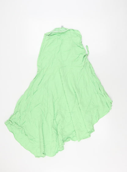 ASOS Women's Green Skirt Size 4 Viscose Elastic Waist