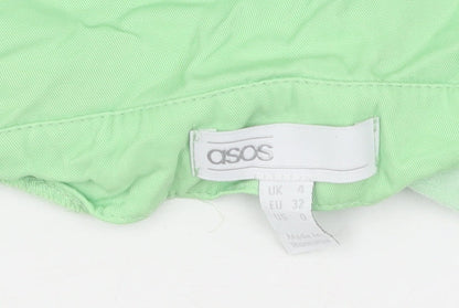 ASOS Women's Green Skirt Size 4 Viscose Elastic Waist