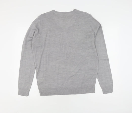 Pierre Cardin Men's Grey Henley Jumper M