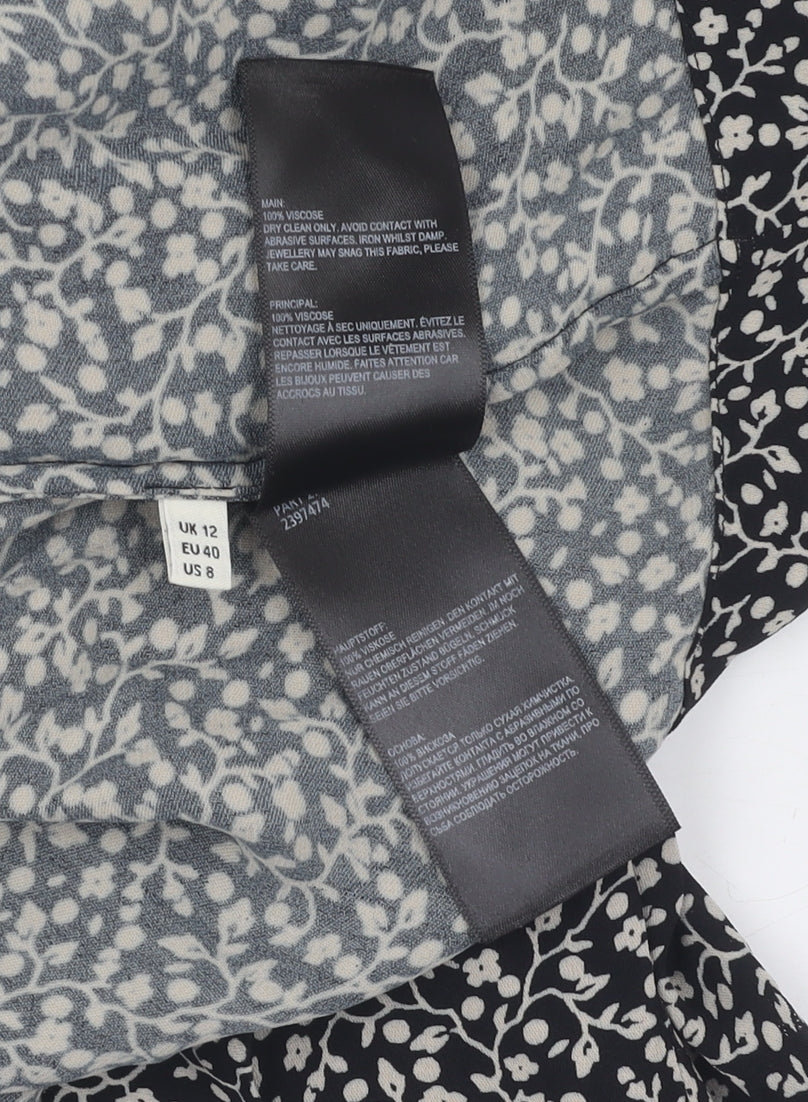 Whistles Women's Black Floral Blouse Size 12