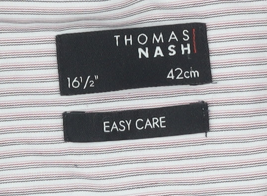 Thomas Nash Men's Multicoloured Striped Shirt, Size 16.5