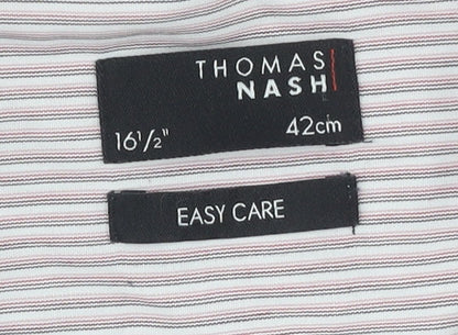 Thomas Nash Men's Multicoloured Striped Shirt, Size 16.5