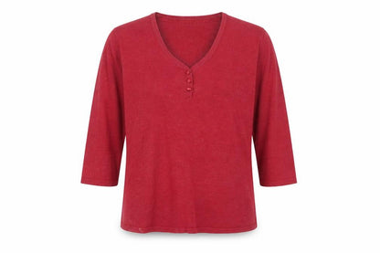 Eastex Women's Red Henley Jumper, Size 12
