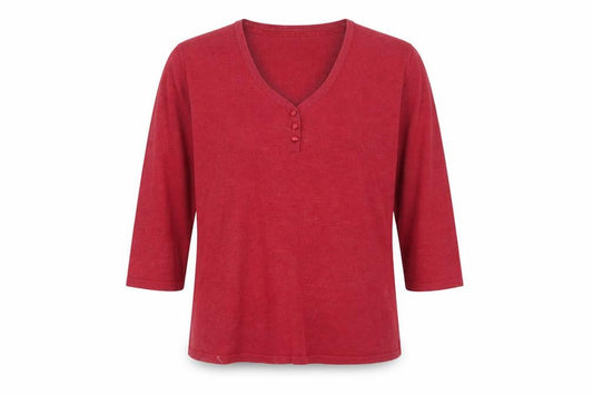 Eastex Women's Red Henley Jumper, Size 12