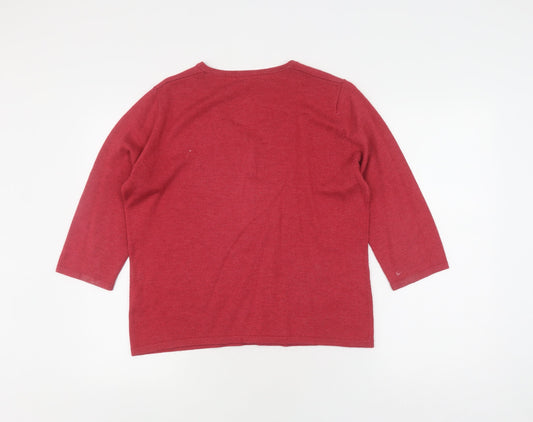 Eastex Women's Red Henley Jumper, Size 12