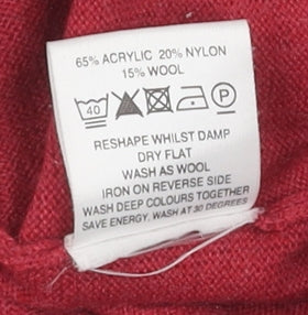 Eastex Women's Red Henley Jumper, Size 12