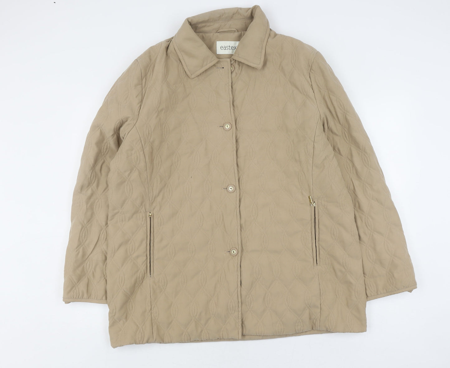 Eastex Women's Beige Quilted Coat - Size 18, Casual