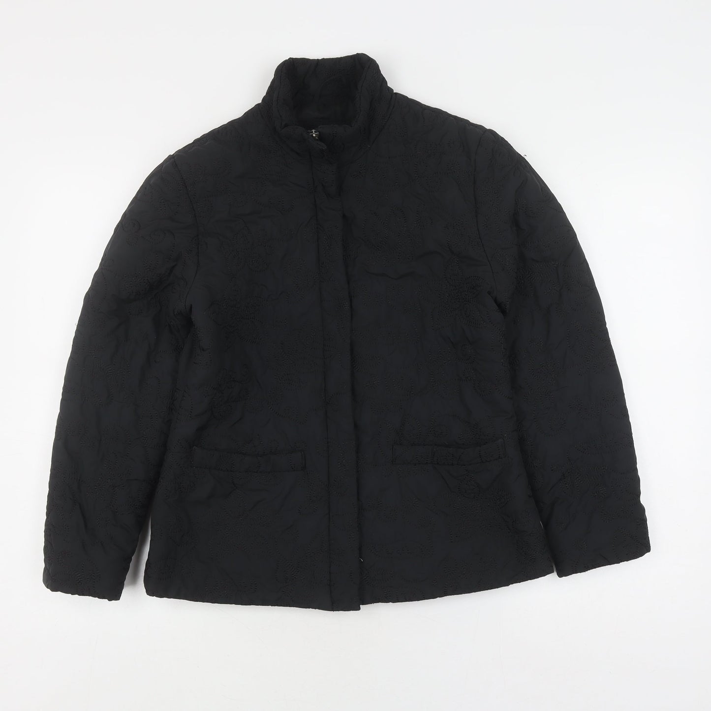 Womens UK Size S Per Una Black Quilted Coat