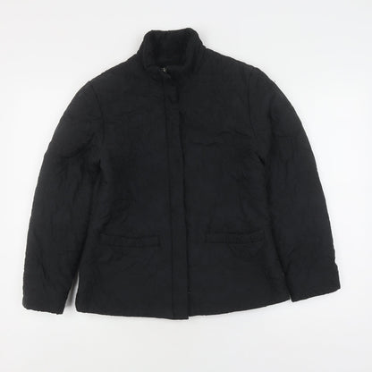 Womens UK Size S Per Una Black Quilted Coat