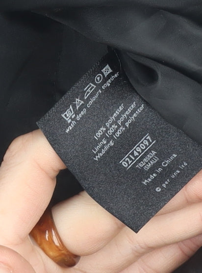 Womens UK Size S Per Una Black Quilted Coat