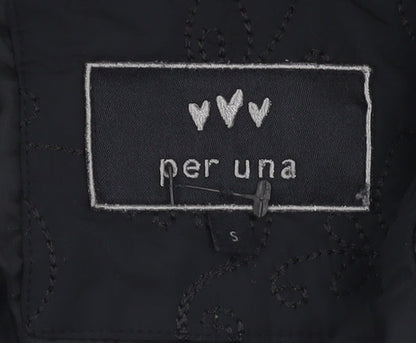 Womens UK Size S Per Una Black Quilted Coat