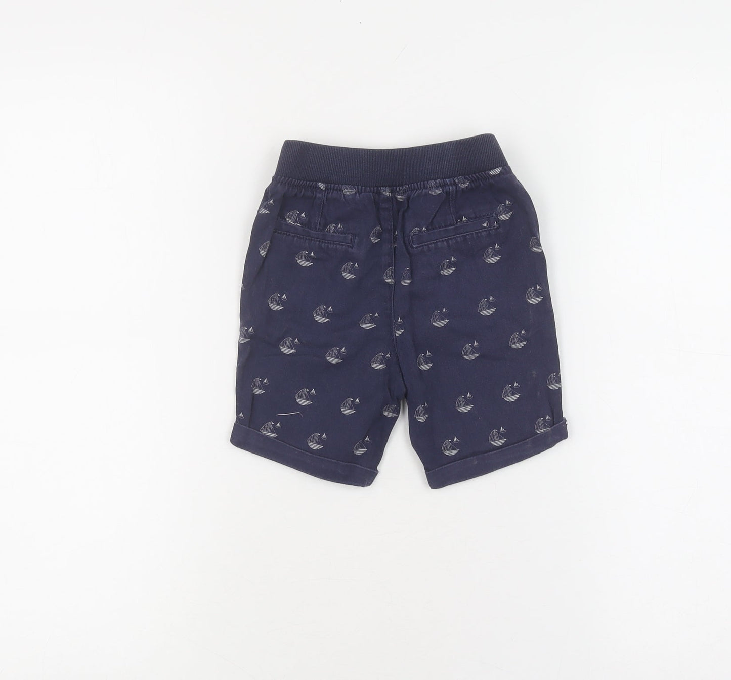 M&Co Unisex Toddler Blue Cotton Shorts 18-24 Months Nautical