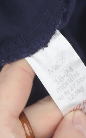 M&Co Unisex Toddler Blue Cotton Shorts 18-24 Months Nautical