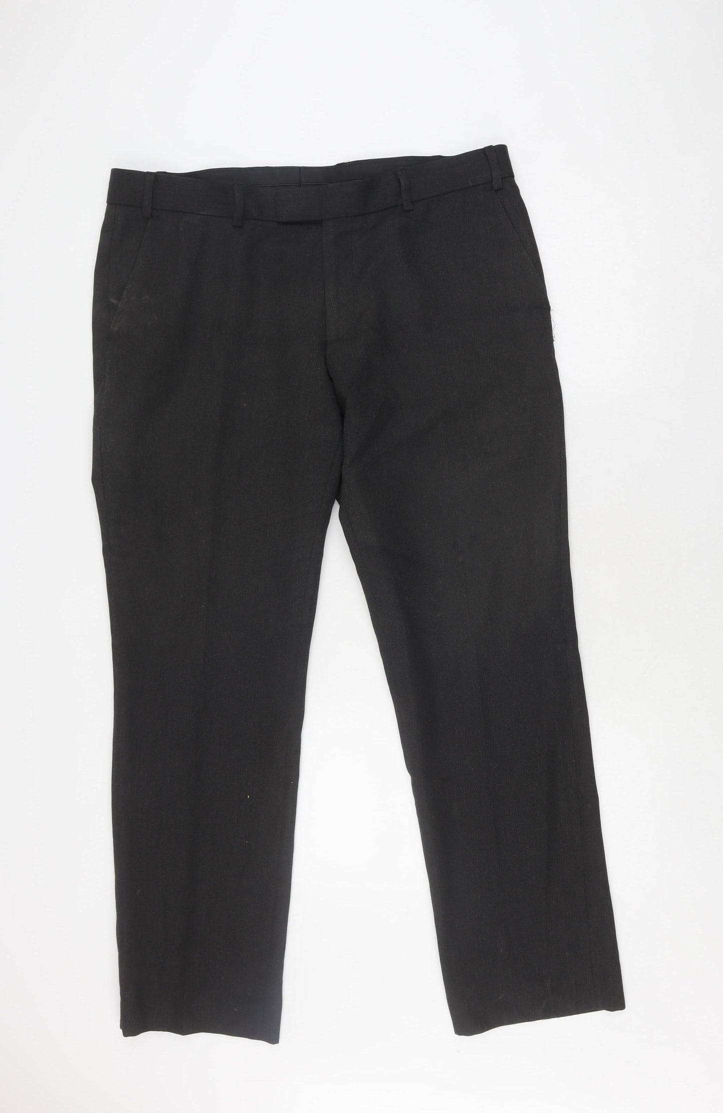 Burton Men's Black 38 Trousers Polyester Viscose