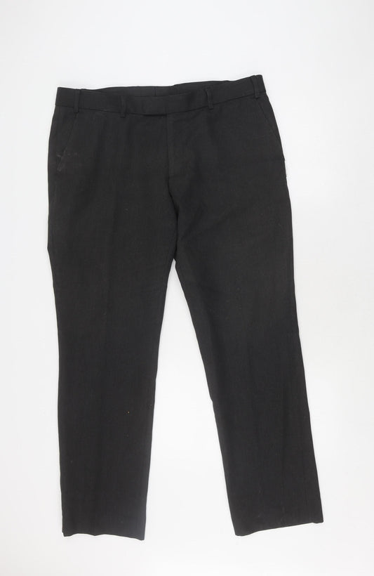 Burton Men's Black 38 Trousers Polyester Viscose