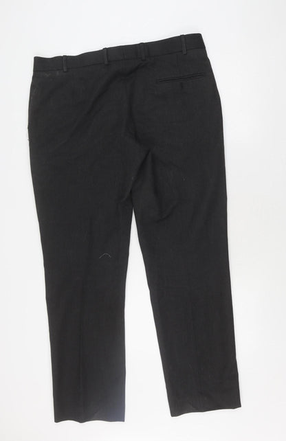 Burton Men's Black 38 Trousers Polyester Viscose