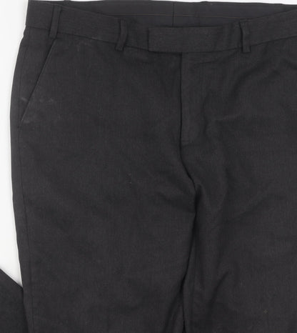 Burton Men's Black 38 Trousers Polyester Viscose