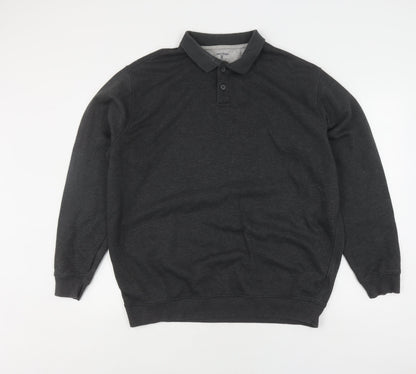 James Pringle Men's Grey 2XL Long Sleeve Polo