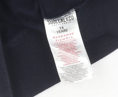 SoulCal & Co Girls Black Full Zip Hoodie 13 Years