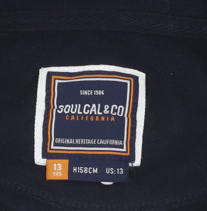 SoulCal & Co Girls Black Full Zip Hoodie 13 Years