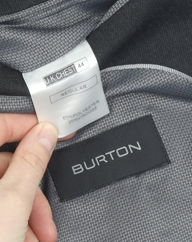 Mens UK Size 44 Burton Regular Black Suit Jacket