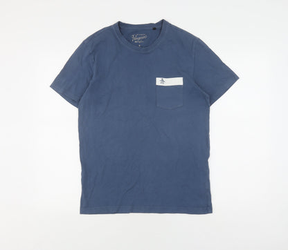 Penguin Men's Blue Crew Neck T-Shirt - Size M