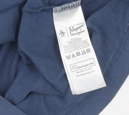 Penguin Men's Blue Crew Neck T-Shirt - Size M