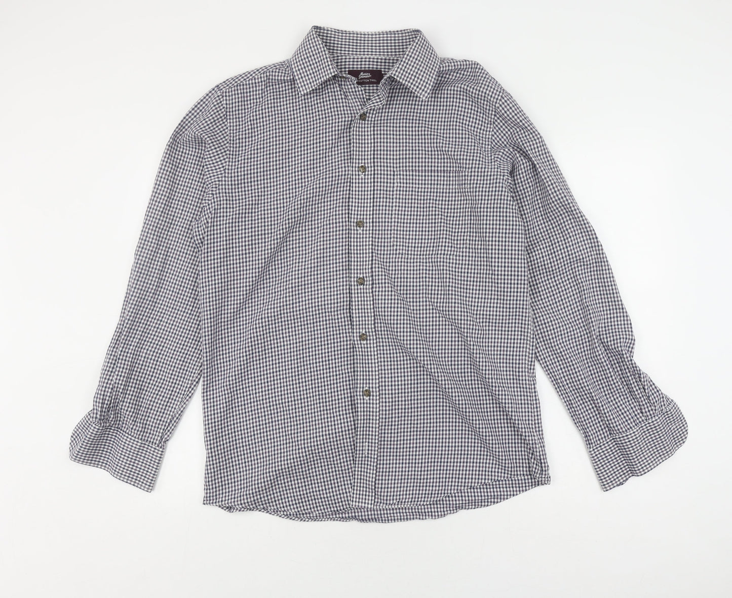 Marks and Spencer Men's Check Shirt 39in Multicoloured