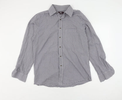 Marks and Spencer Men's Check Shirt 39in Multicoloured