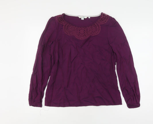 Boden Women's Purple Long Sleeve Tunic Blouse, Size 12
