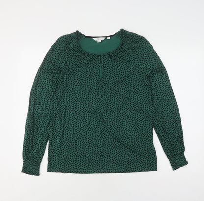 Boden Women's Green Floral Blouse UK 6 Long Sleeve