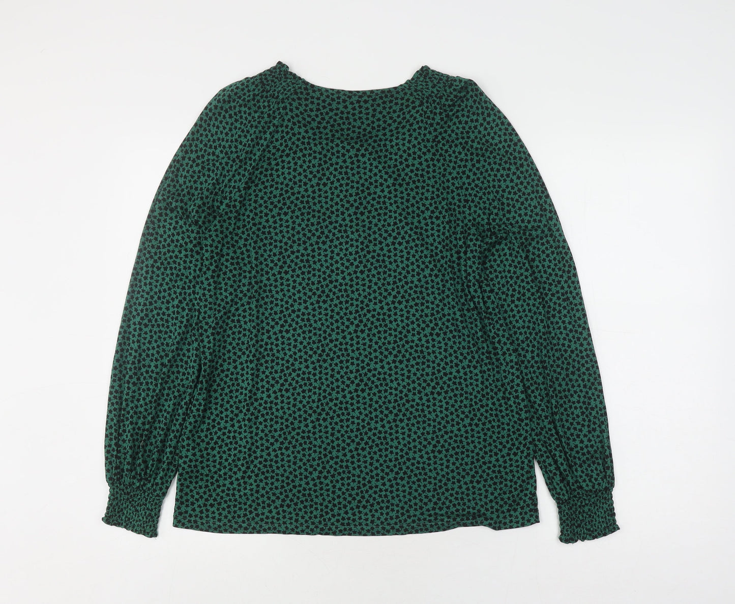 Boden Women's Green Floral Blouse UK 6 Long Sleeve