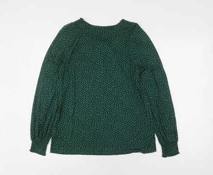 Boden Women's Green Floral Blouse UK 6 Long Sleeve