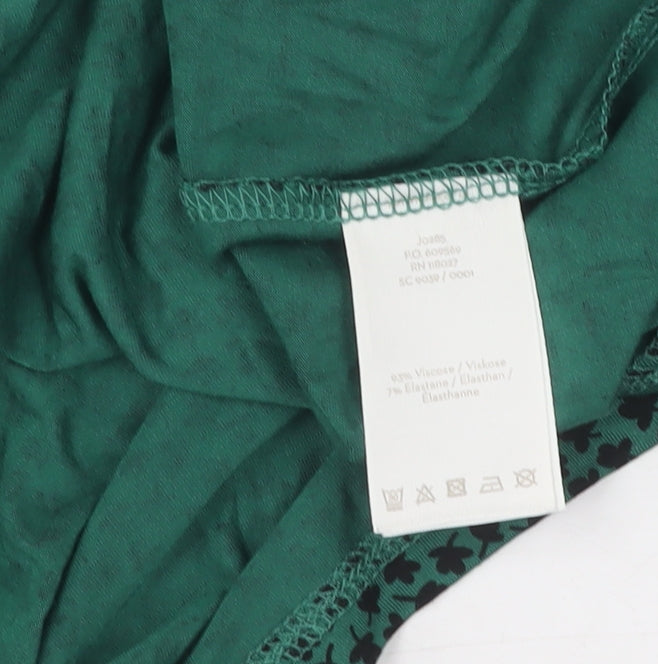 Boden Women's Green Floral Blouse UK 6 Long Sleeve