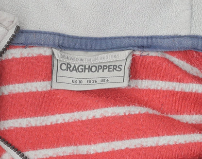 Craghoppers Women's Red Striped Pullover Hoodie Size 10