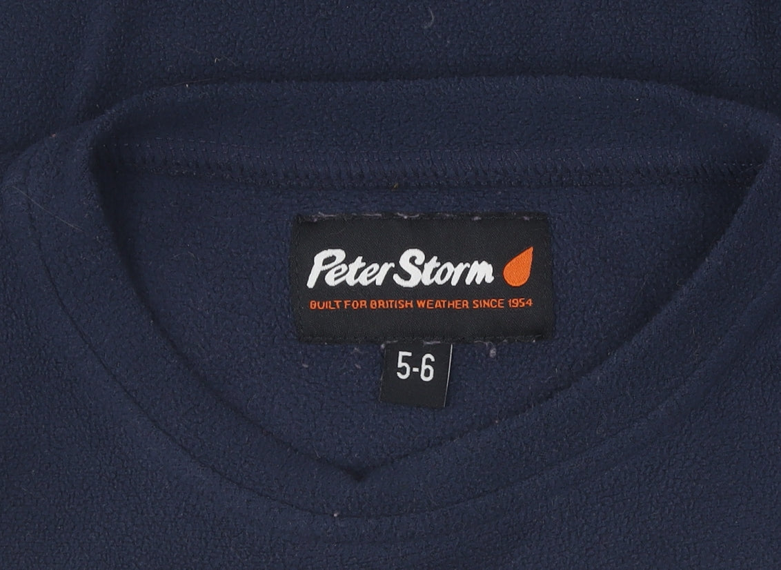Peter Storm Boys Blue Fleece Pullover Sweatshirt, Size 5-6 Years