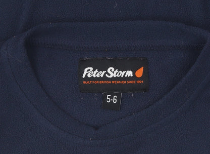 Peter Storm Boys Blue Fleece Pullover Sweatshirt, Size 5-6 Years