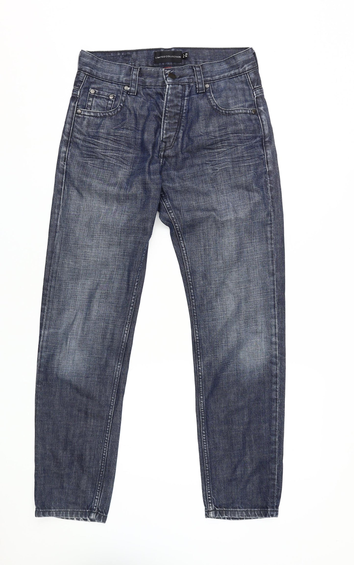 Marks and Spencer Men's Blue Straight Leg Jeans M