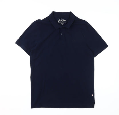 Jack & Jones Men's Blue Polo Shirt M Short Sleeve Casual